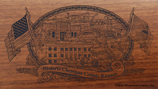 Cheyenne County Kansas Engraved Rifle Buttstock