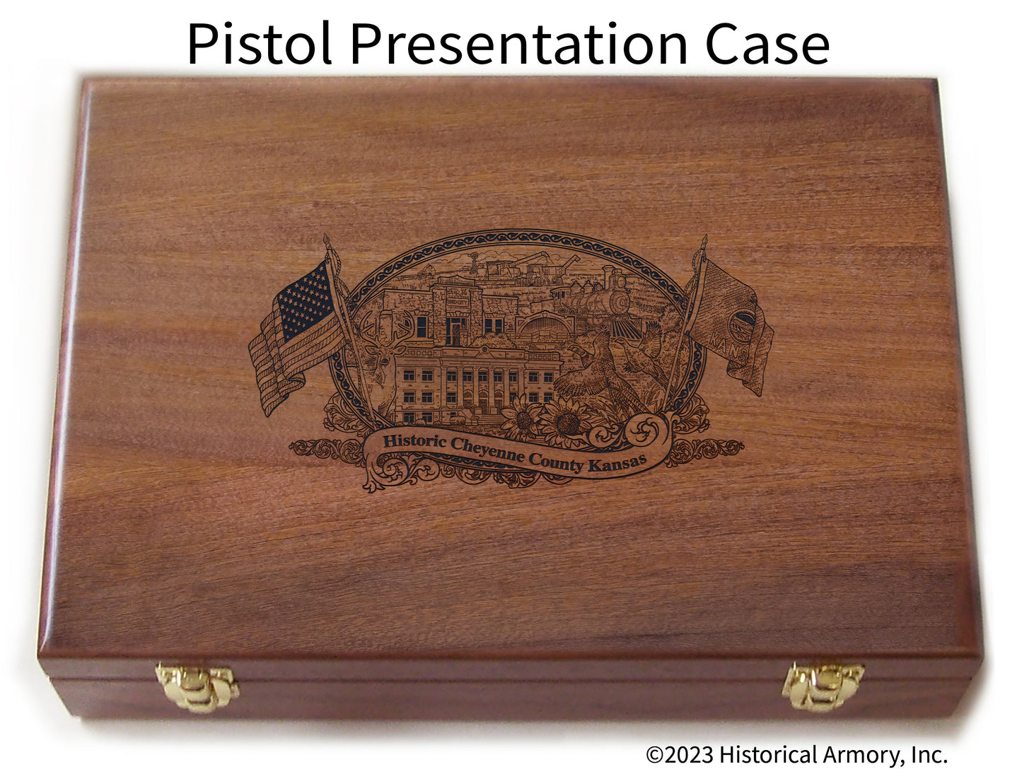 Cheyenne County Kansas Engraved .45 Auto Ruger 1911 Presentation Case