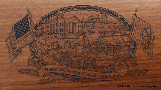 Choctaw County Oklahoma Engraved Rifle Buttstock