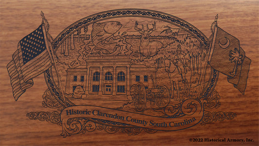 Clarendon County South Carolina Engraved Rifle Buttstock