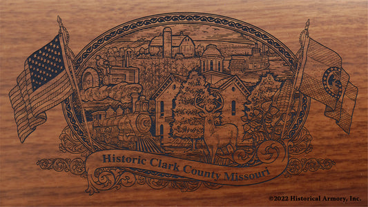 Clark County Missouri Engraved Rifle Buttstock