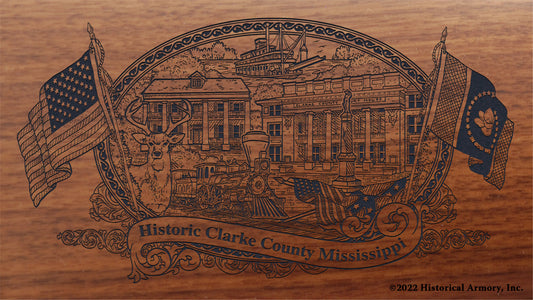 Clarke County Mississippi Engraved Rifle Buttstock