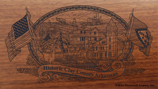 Clay County Arkansas Engraved Rifle Buttstock