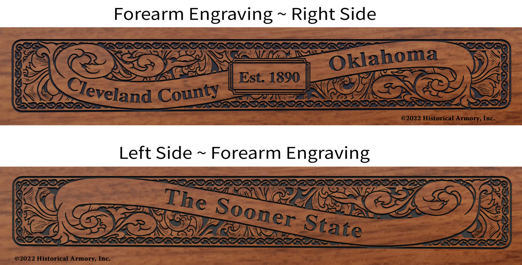 Cleveland County Oklahoma Engraved Rifle Forearm