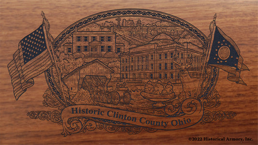 Clinton County Ohio Engraved Rifle Buttstock