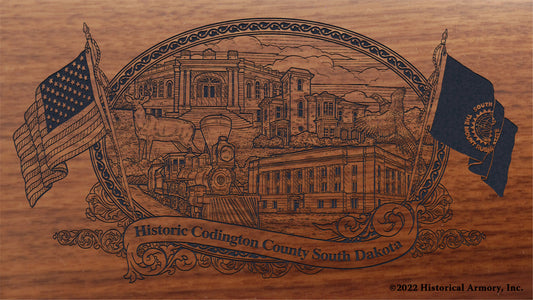 Codington County South Dakota Engraved Rifle Buttstock