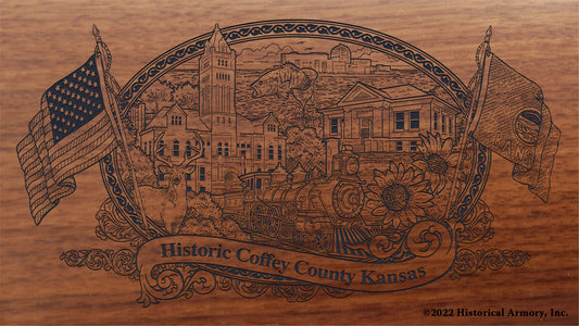 Coffey County Kansas Engraved Rifle Buttstock
