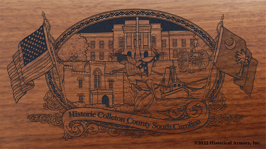 Colleton County South Carolina Engraved Rifle Buttstock