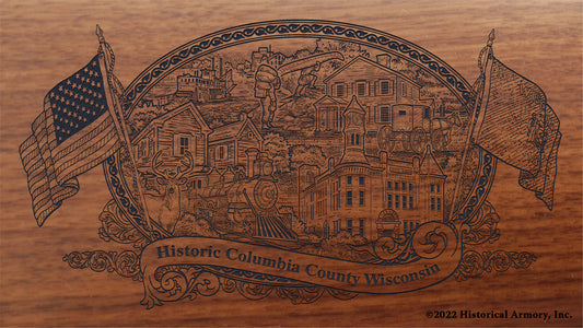 Columbia County Wisconsin Engraved Rifle Buttstock