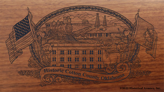 Cotton County Oklahoma Engraved Rifle Buttstock