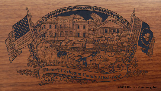 Covington County Mississippi Engraved Rifle Buttstock