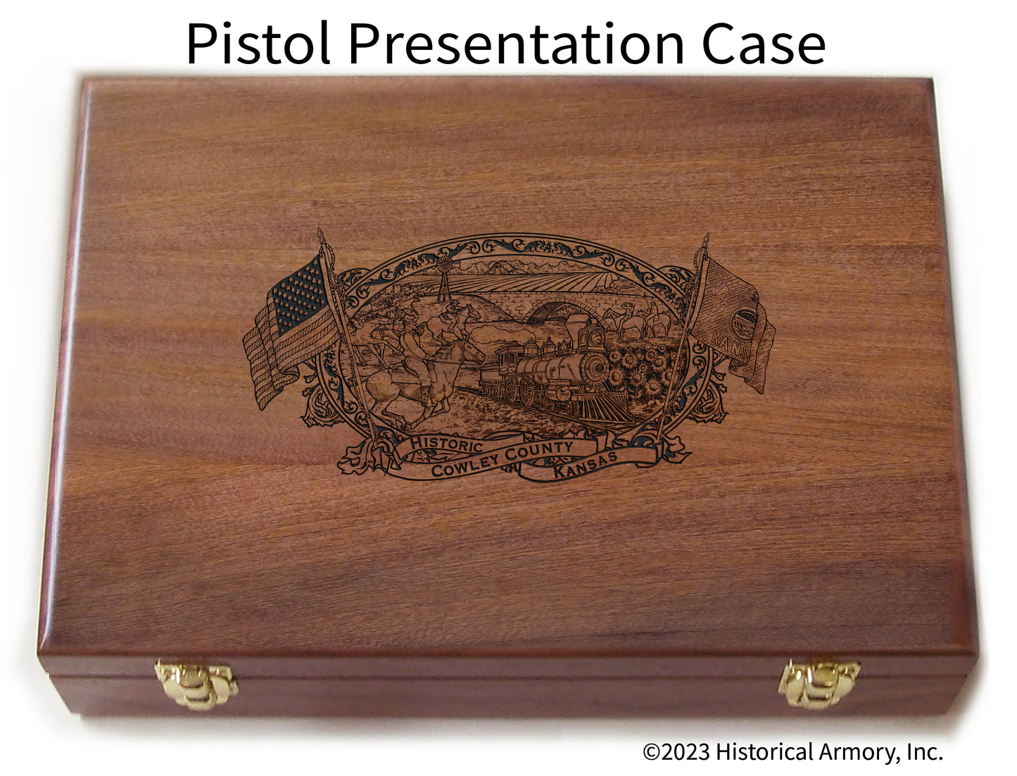 Cowley County Kansas Engraved .45 Auto Ruger 1911 Presentation Case