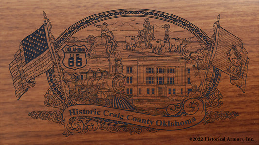 Craig County Oklahoma Engraved Rifle Buttstock