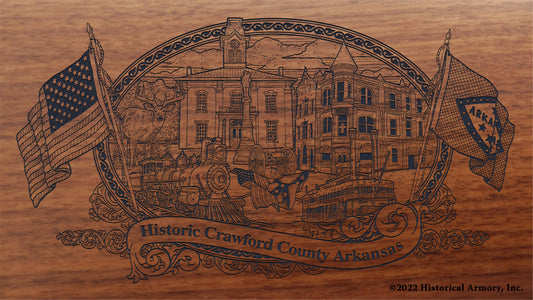 Crawford County Arkansas Engraved Rifle Buttstock
