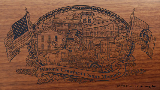 Crawford County Missouri Engraved Rifle Buttstock