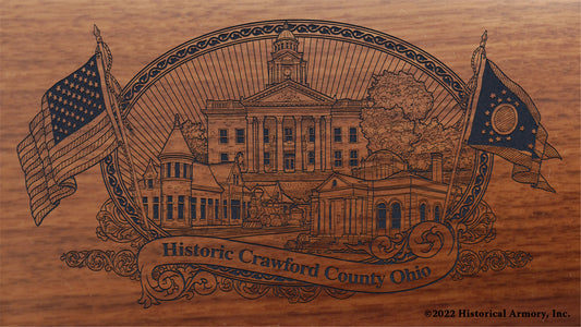 Crawford County Ohio Engraved Rifle Buttstock
