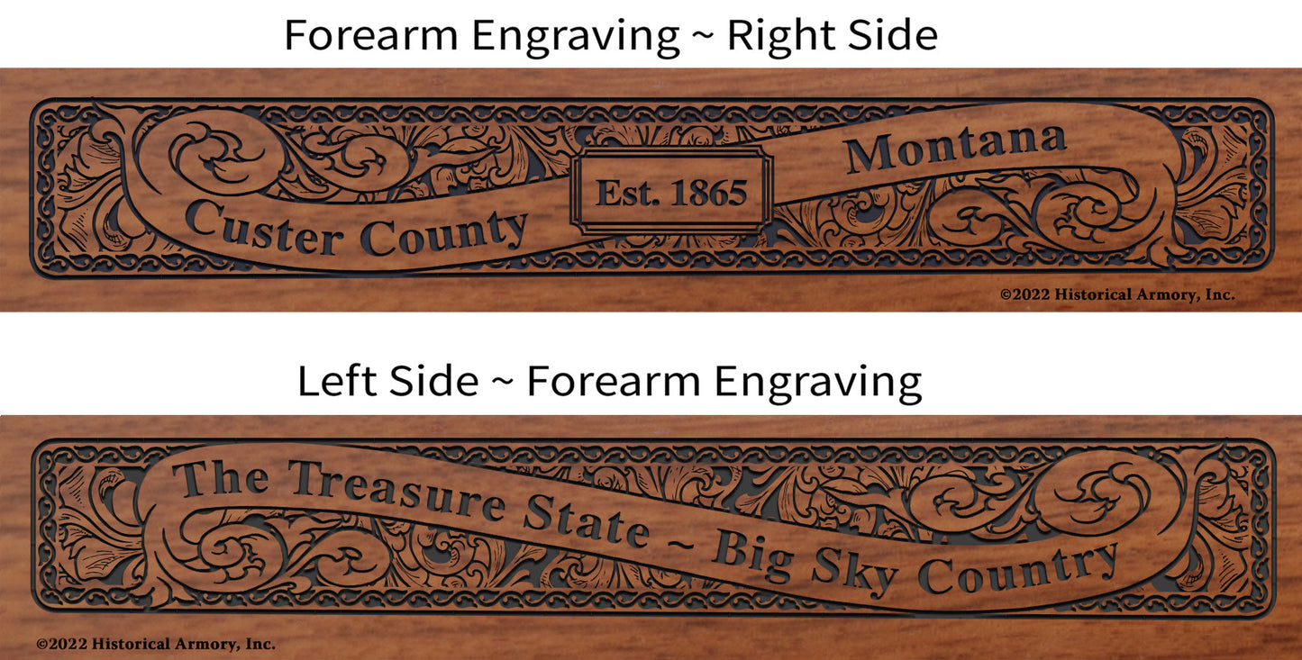 Custer County Montana Engraved Rifle Forearm