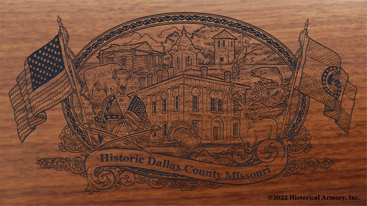 Dallas County Missouri Engraved Rifle Buttstock