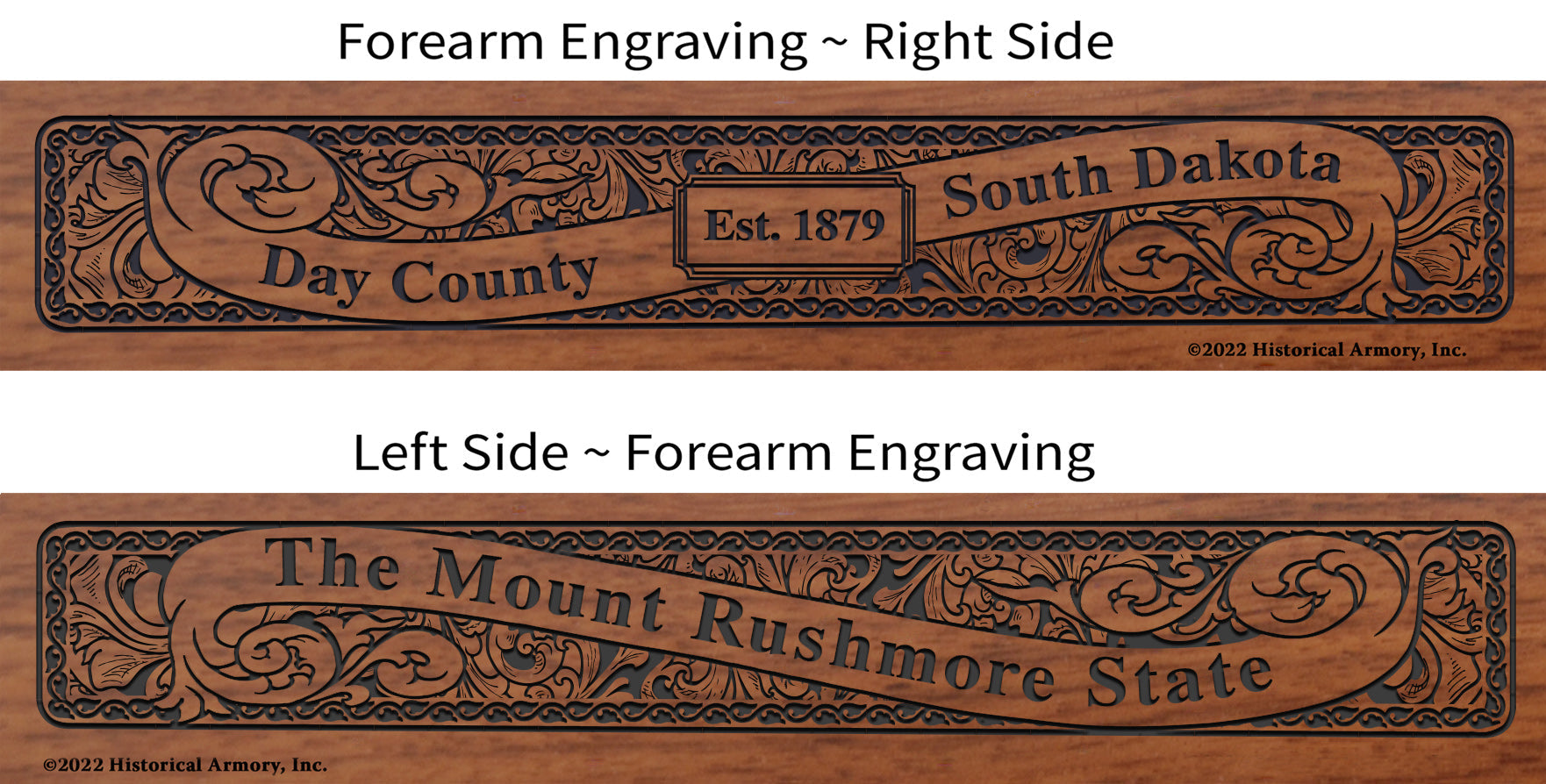 Day County South Dakota Engraved Rifle Forearm