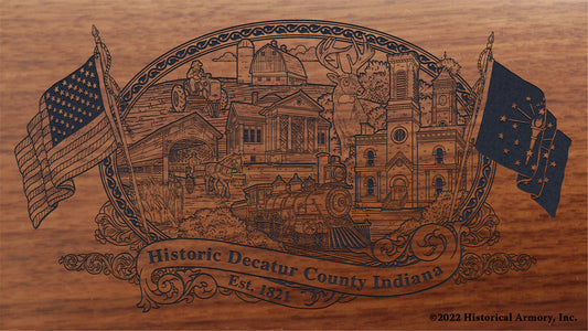 Decatur County Indiana Engraved Rifle Buttstock