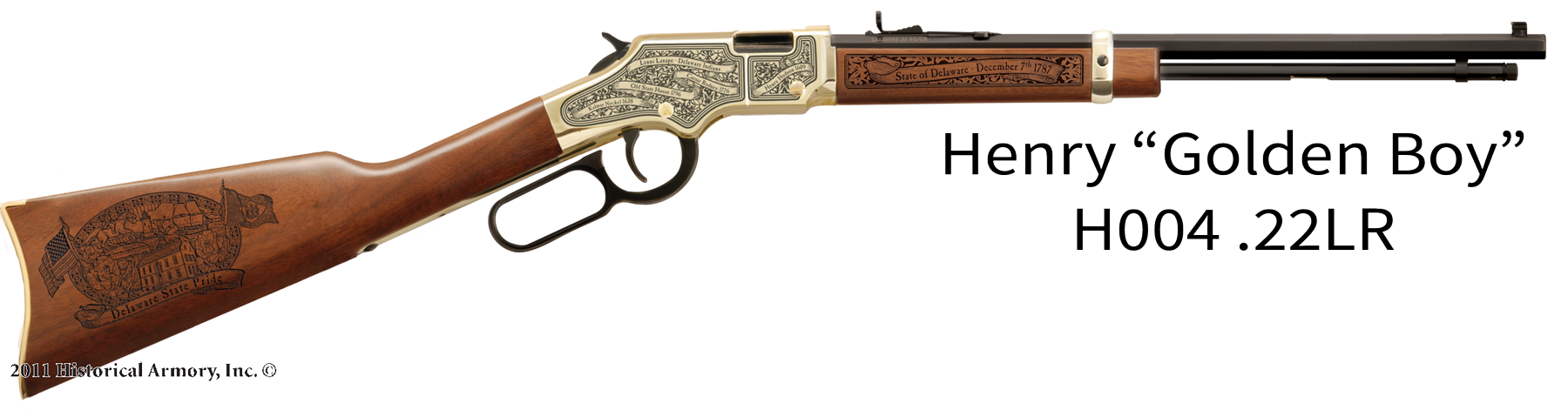 Delaware State Pride Engraved Golden Boy Henry Rifle