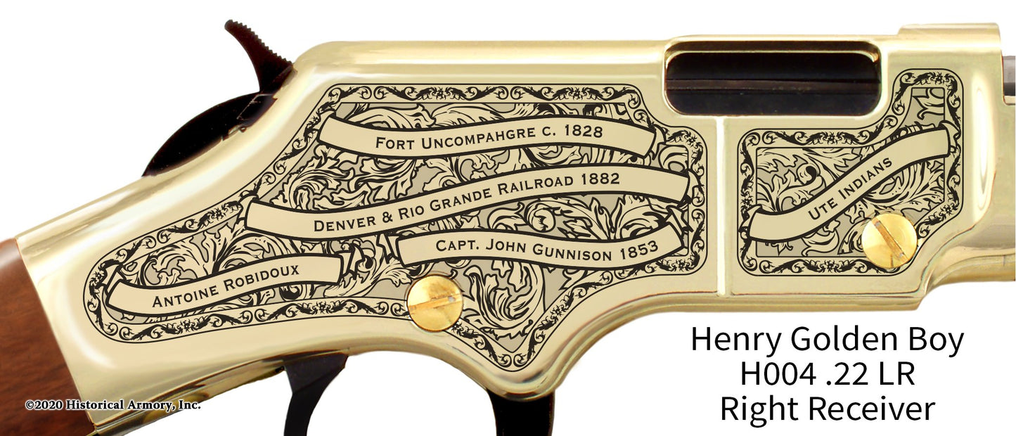 Delta County Colorado Engraved Henry Golden Boy Rifle