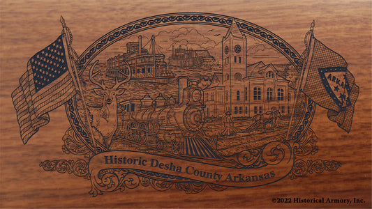 Desha County Arkansas Engraved Rifle Buttstock