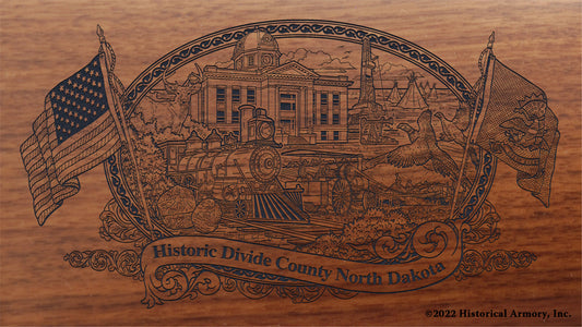 Divide County North Dakota Engraved Rifle Buttstock