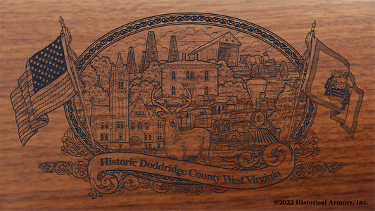Doddridge County West Virginia Engraved Rifle Buttstock