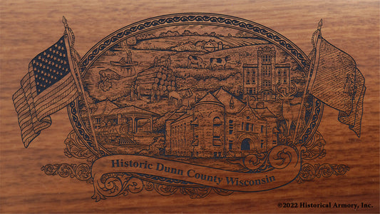 Dunn County Wisconsin Engraved Rifle Buttstock