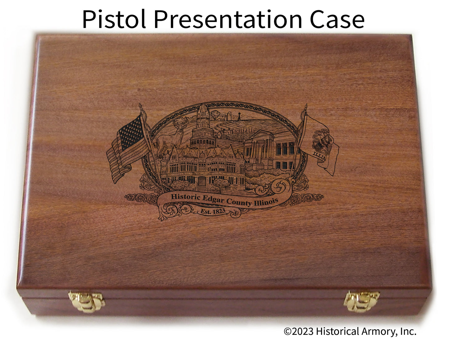 Edgar County Illinois Engraved .45 Auto Ruger 1911 Presentation Case
