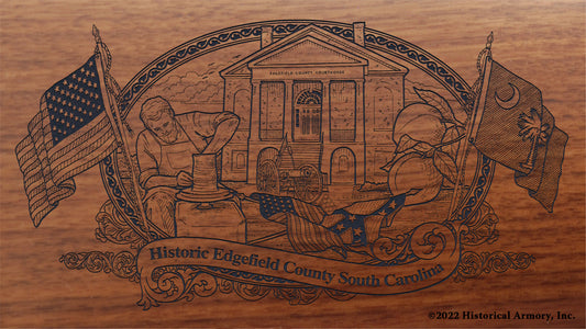 Edgefield County South Carolina Engraved Rifle Buttstock