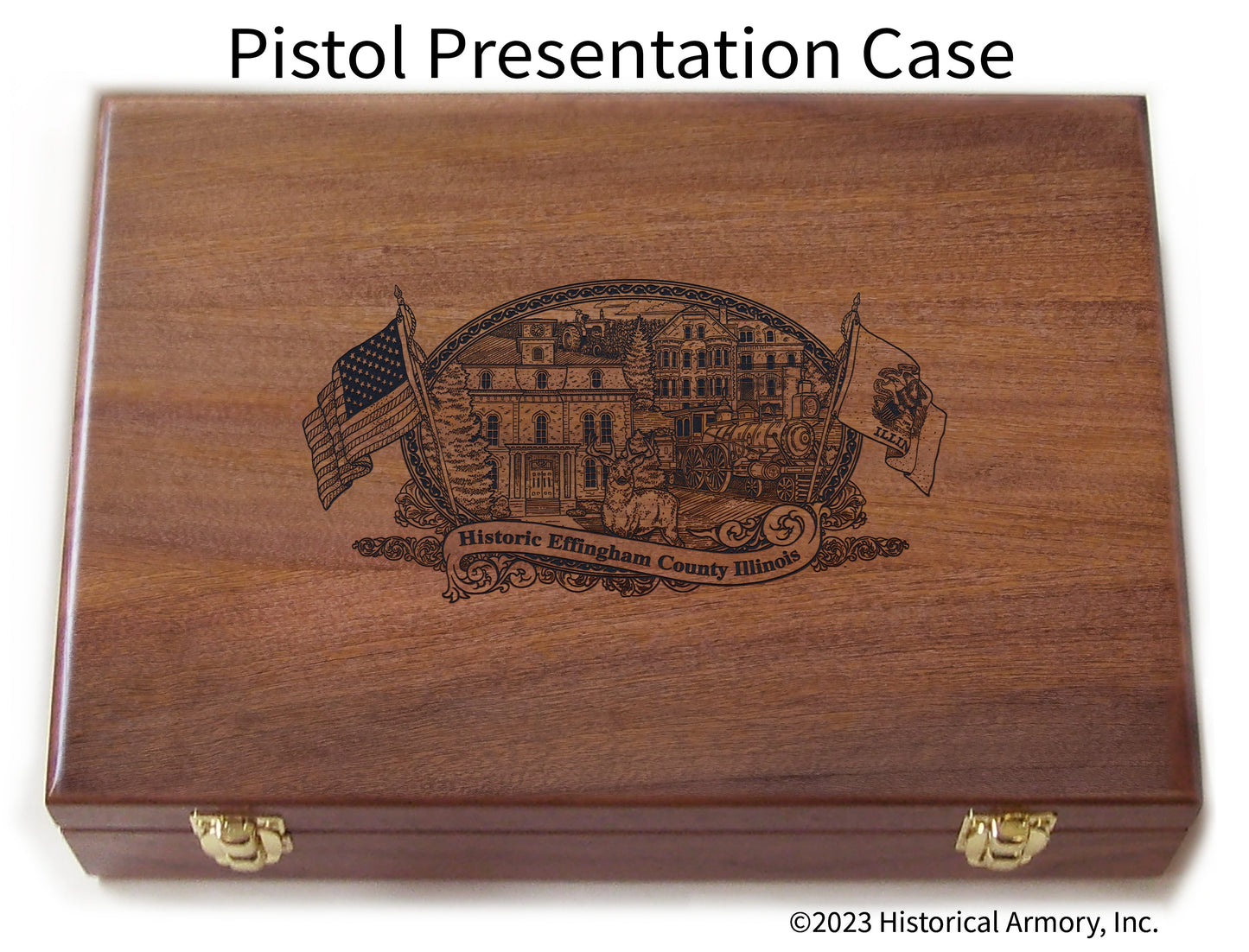Effingham County Illinois Engraved .45 Auto Ruger 1911 Presentation Case