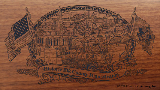 Elk County Pennsylvania Engraved Rifle Buttstock