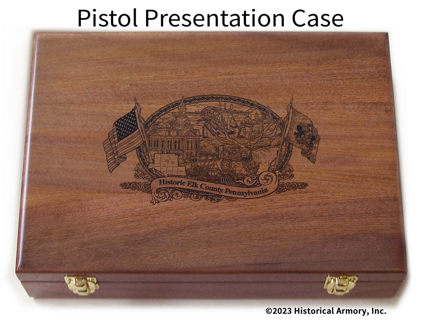 Elk County Pennsylvania Engraved .45 Auto Ruger 1911 Presentation Case