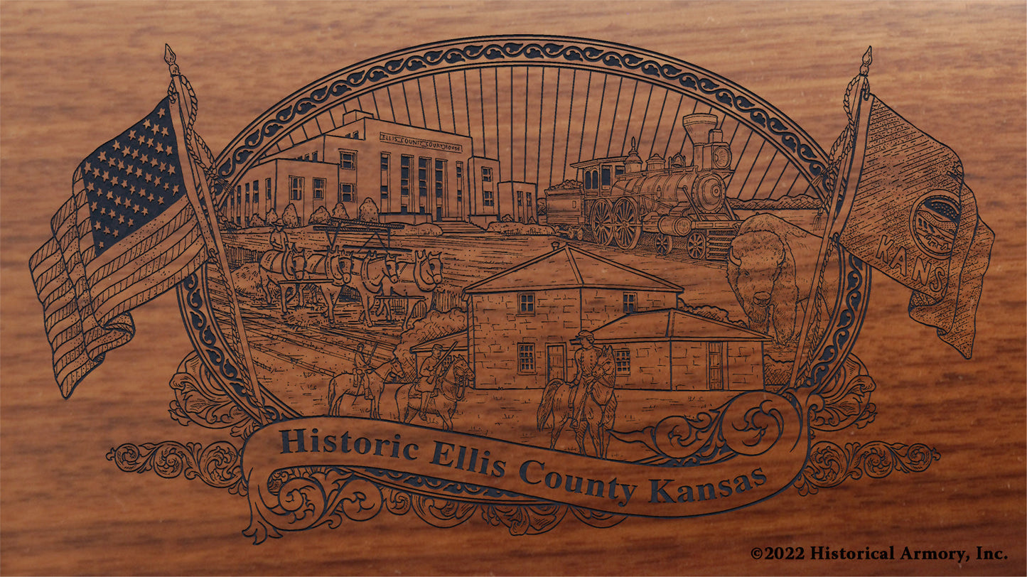 Ellis County Kansas Engraved Rifle Buttstock