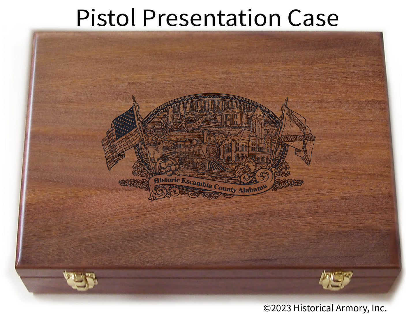 Escambia County Alabama Engraved .45 Auto Ruger 1911 Presentation Case