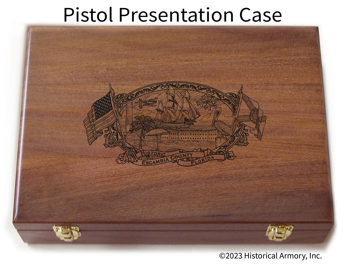 Escambia County Florida Engraved .45 Auto Ruger 1911 Presentation Case
