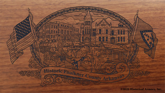 Faulkner County Arkansas Engraved Rifle Buttstock