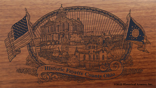 Fayette County Ohio Engraved Rifle Buttstock