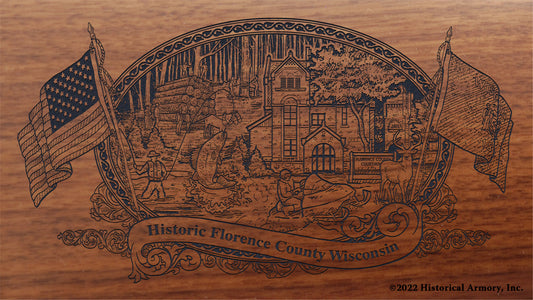 Florence County Wisconsin Engraved Rifle Buttstock