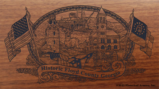 Floyd County Georgia Engraved Rifle Buttstock