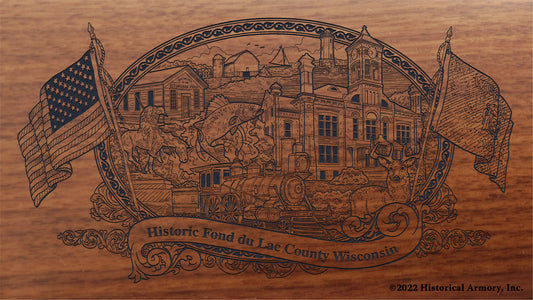 Fond du Lac County Wisconsin Engraved Rifle Buttstock
