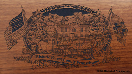 Forest County Pennsylvania Engraved Rifle Buttstock