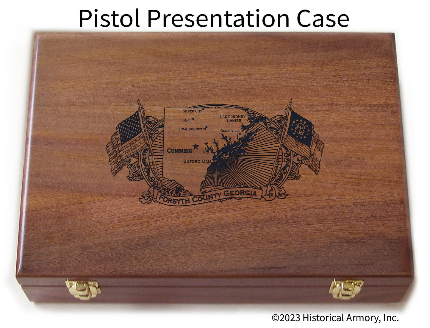 Forsyth County Georgia Engraved .45 Auto Ruger 1911 Presentation Case