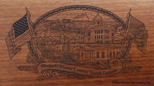 Foster County North Dakota Engraved Rifle Buttstock