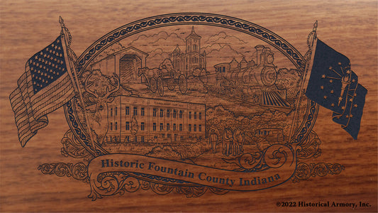 Fountain County Indiana Engraved Rifle Buttstock