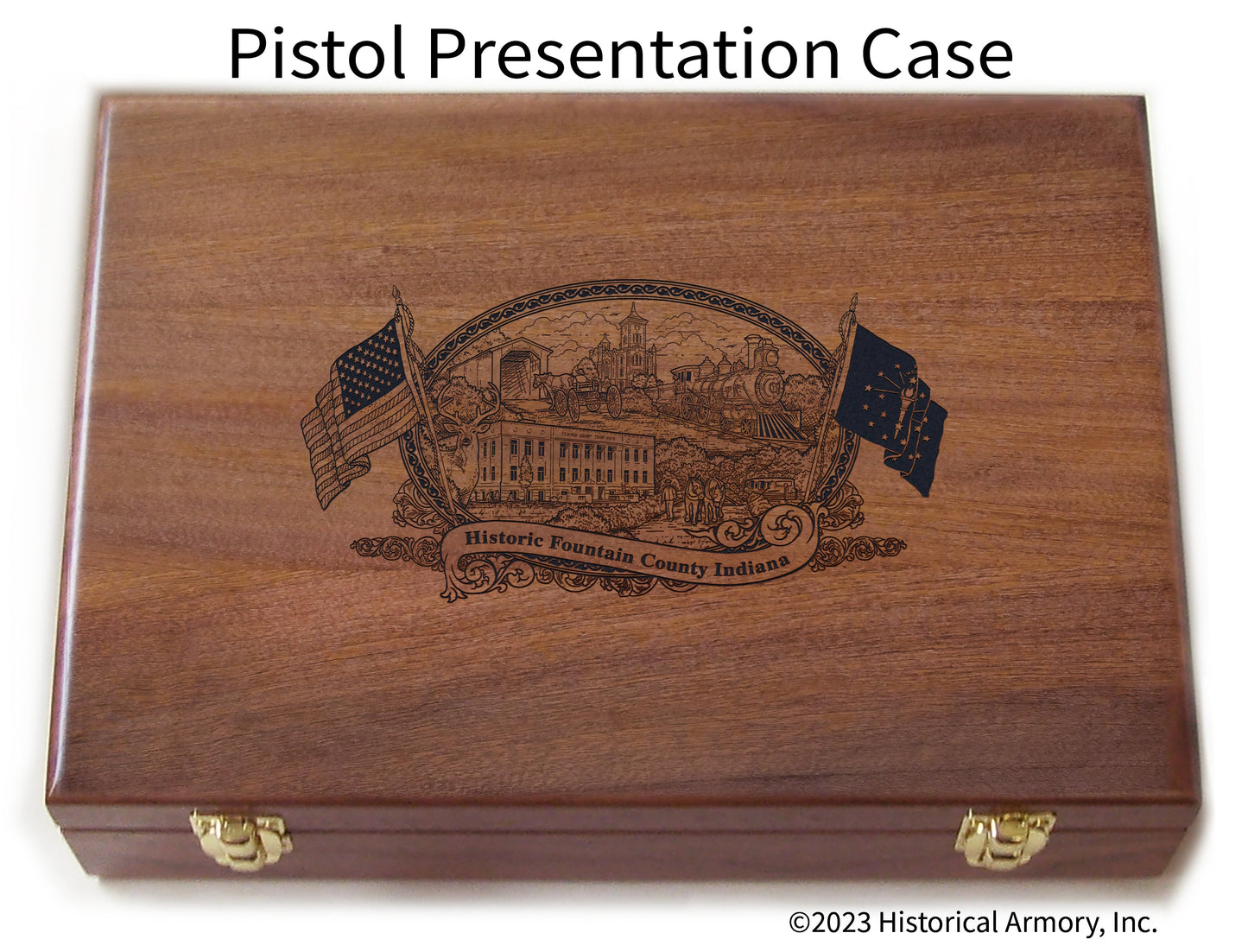 Fountain County Indiana Engraved .45 Auto Ruger 1911 Presentation Case