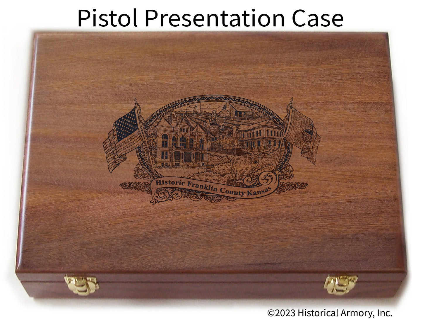 Franklin County Kansas Engraved .45 Auto Ruger 1911 Presentation Case