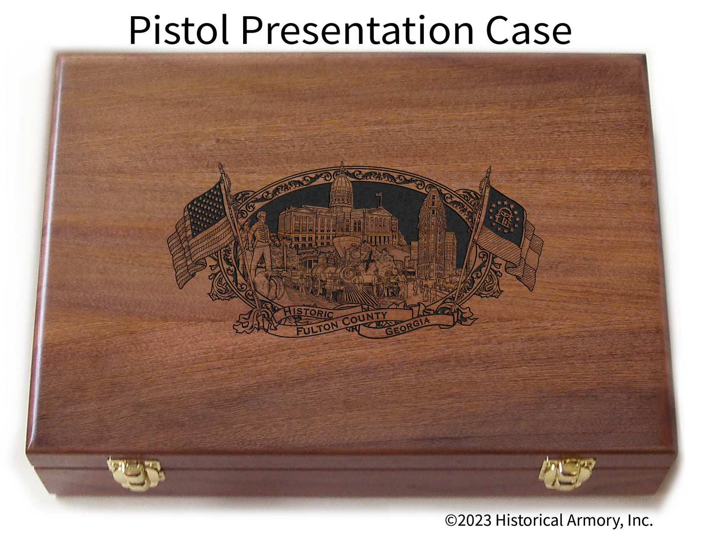 Fulton County Georgia Engraved .45 Auto Ruger 1911 Presentation Case